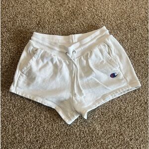 Womens Champion Sweat Shorts || White, Size: Medium